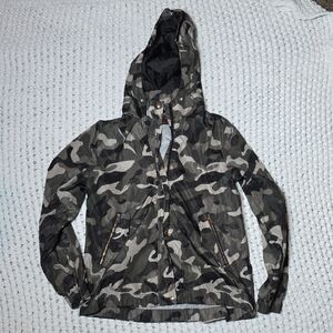 Ci Sono Men's Camouflage Hooded Windbreaker in Black, Gray, White